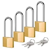 Puroma 4 Pack Keyed Padlock Waterproof Solid Brass