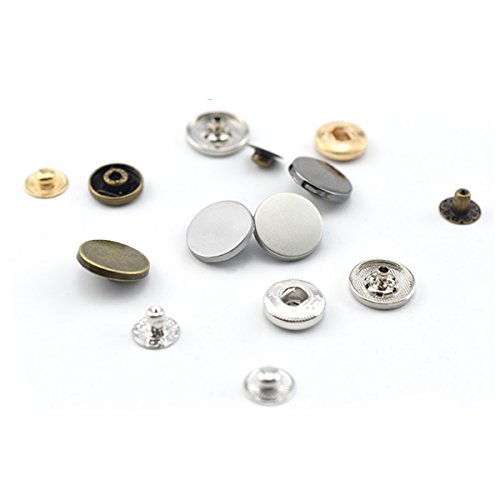 80 Set Snap Fasteners Snap Button Press Studs with 4 Pieces Fixing Tools and 10 pairs Different Copper Button,12.5 mm in Diameter
