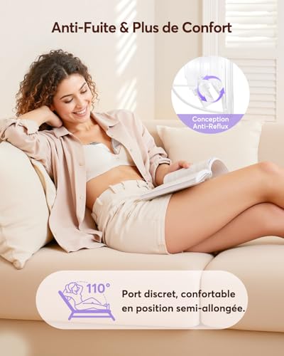 Haokoo K9 Portable Hands Free Electric Breast Pump with Dust-Proof Cap, Silent and Leak-Proof, Powerful Suction, 4 Modes 12 Levels, Nipples 17/19/21/24/27 mm (1 Unit)