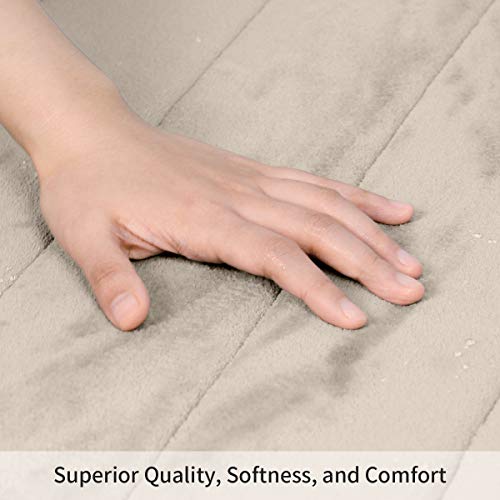 Memory Sponge Bathroom Non Slip mat, Bathroom Kitchen Floor mat, Soft and Comfortable, Machine Washable and Easy to Dry, Thick, Super Absorbent, Coral Velvet Bathroom Carpet (23.6x35.4, Camel)