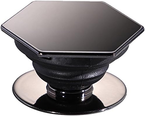 Comcl Phone Expanding Stand and Grip - 360 Rotation Pop out Socket Mount Holder for all Smartphones and Tablets – Creative Hexagon Balloon Stent Compatible for Home Office, Outdoors (Black)