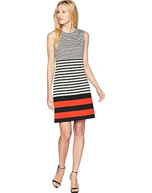 Womens Stripe Ponte Dress