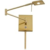 GEORGE KOVACS P4328-248 George's Reading Room LED Swing Arm Wall Lamp, 1-Light, 8 Total Watts, 6.25-in H x 13.75-in W, Honey 