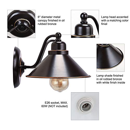 image for CO-Z 2 Light Rustic Vanity Light in Oil Rubbed Bronze Finish,Vintage I