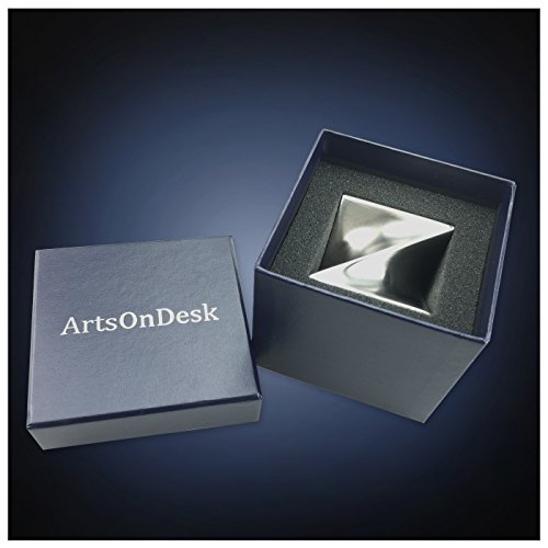 ArtsOnDesk Modern Art Paperweight - St206 Stainless Steel Satin Finish Luxury Desktop Home Office Supply Desk Accessory Organizer Holder Holiday Wedding Graduation Corporate Present. - Thumbnail 2