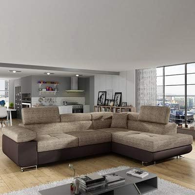 M 071 Canape D Angle Convertible Marron Avec Coffre Willis 5