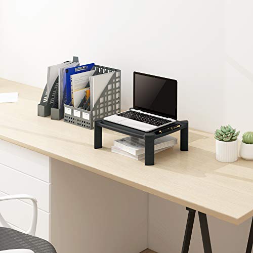PUTORSEN® Adjustable Monitor Stand Riser for Computer, iMac, PC, Printer, Laptop with Tablet & Phone Holder, Cable Management Slot, up to 10KG