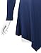 WT1050 Womens V Neck Long Sleeve Dip Dye Handkerchief Hem Tunic Top XXL NAVY