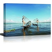 Canvas Wall Art Fisherman Canvas Prints Home Artwork Decoration for Living Room,Bedroom - 12x18 inches