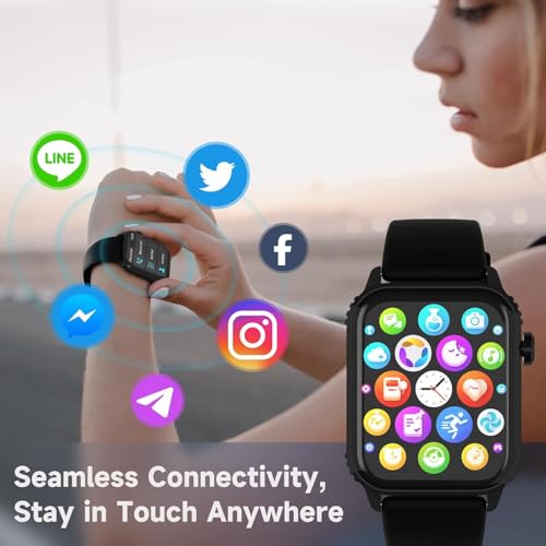 Smart Watch for Men, 120+ Sports Modes Smartwatch with 1.83" HD, Alexa Built-in, Heart Rate/Sleep Monitor, IP67 Waterproof, Bluetooth Call & Music Control Fitness Watch for iPhone/Android (Black)