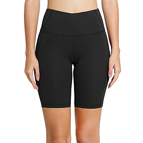 TOTOD Short Pants Women Workout Out Pocket Leggings Fitness Sports Running Yoga Athletic Knickers Shorts Black - Thumbnail 2