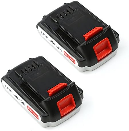 [2-Pack]ForceAtt LBXR20 20V 2.0Ah 40Wh Lithium-Ion Replacement Cordless Power Tool Battery for BLACK&amp;DECKER LB20 LBX20(Black-White)