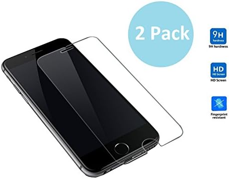 Tempered Glass full Screen Protector film for iPhone 7, standard 0.26 mm, 9H, Transparent (2-Pack)