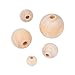 Outus Natural Round Wood Beads Loose Spacer Beads for DIY Jewelry Making, 150 Pieces, 5 Sizes (8 mm/ 10 mm/ 12 mm/ 16 mm/ 20 mm)