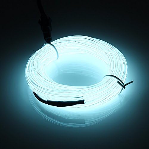 Senhui Neon Light El Wire with Battery Pack (15ft, White)