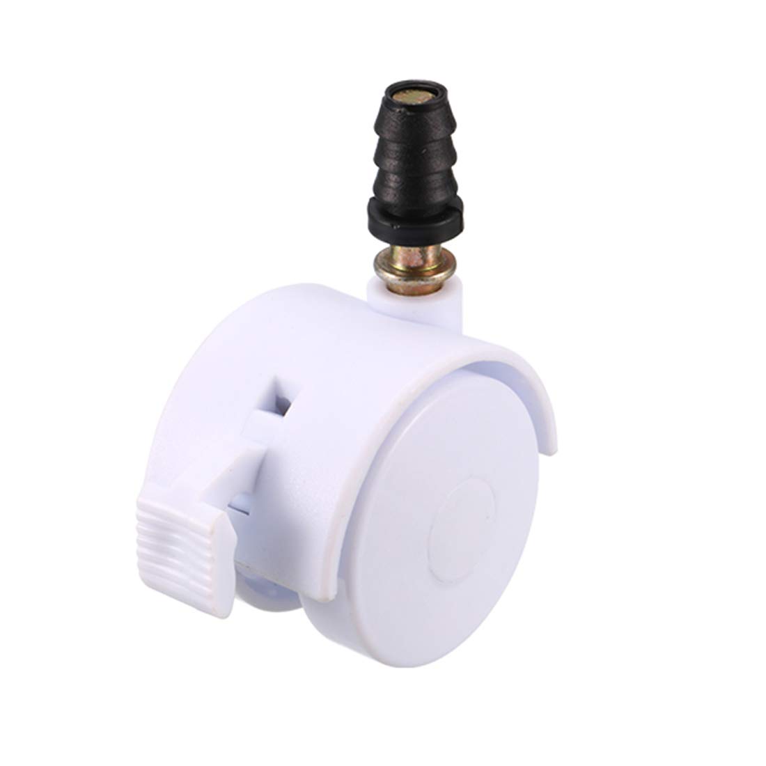 sourcingmap 1.5 Inch Swivel Caster Wheels Grip Neck Stem Caster White Furniture Wheel with Brake and Mounting Socket