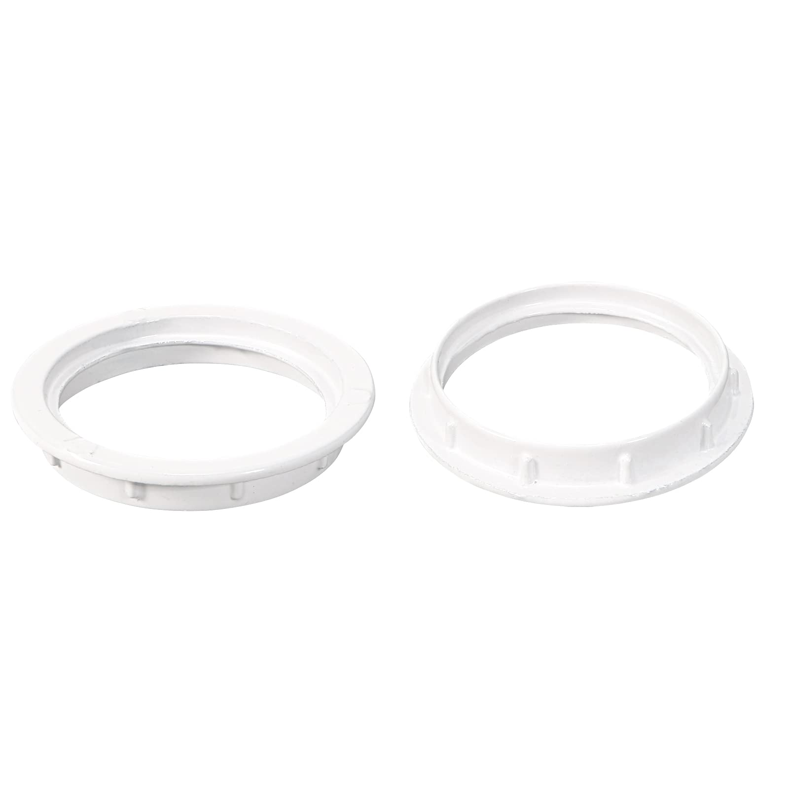 Photo 1 of PATIKIL Aluminum Light Socket Rings, 2 Pack Lamp Shade Holder Adapter Ring for Medium Base E26/E27 Sockets Light Fixtures, White