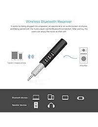 Receptor Bluetooth, adaptador de coche portátil, receptor auxiliar inalámbrico 4,1 Bluetooth, manos libres para el hogar, mini adaptador de música, entrada Bluetooth, auriculares, audio, altavoz estéreo.