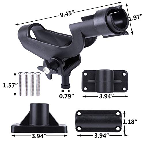 PLUSINNO Fishing Boat Rods Holder with Large Clamp Opening 360 Degree Adjustable Fishing Rod