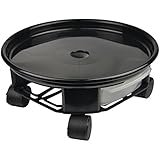 LUXEHOME Natural Resin Round Plant Dolly with Universal Wheels and Water Drawer (4#)