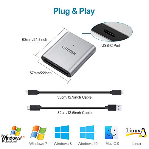 image for CFast Card Reader, Unitek USB 3.0 USB C CFast 2.0 Card Reader, Portabl