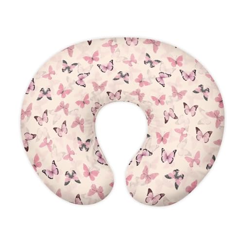 Hzeswody Butterflies Pattern Pillow Cover for Newborn, Breast Feeding Pillows & Pillow Covers Fits New Mon Dad，Soft &Replace Nursing Cover for Boys/Girls
