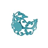 Turquoise Color Coated Brass Glue On Adjustable Ring (1)