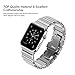 Oittm Watch Band for Apple Watch Series 4, 44mm/42mm Stainless Steel Replacement Strap Link Bracelet Metal iWatch Band with Double Button Folding Clasp for Apple Watch 4/3/2/1 44mm/42mm (Sliver)