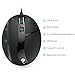 1byone Ergonomic Mouse, USB Wired Optical Mouse with Adjustable DPI and LED lights, 6 Buttons, Black