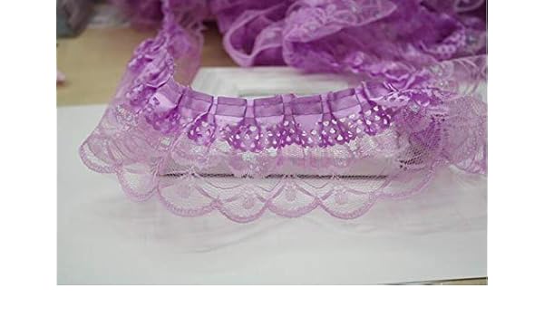 Amazon Com Ruffle Trim 40 Meters Pack 7cm Width Chiffon Lace