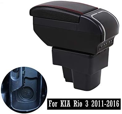 QCFSXWDDX For KIA Rio 3 2011-2016 Armrest box with USB Charging ashtray cup holder Rotatable Center Centre Console Storage box