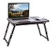 Sofia + Sam Bamboo Laptop Lap Tray with Adjustable Legs – Foldable Breakfast Serving Bed Tray – Lap Desk with Tilting Top and Side Drawer – Laptop Stand – Walnutthumb 2