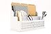 Blu Monaco Wooden Mail Organizer - 2 Tier White Desk Organizer - with Cutout Trellis Design - Rustic Country Letter Sorter - Kitchen Counter Organizer File Folder Holder