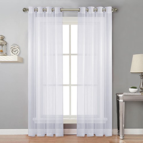 Nicetown Sheer Window Panel Curtains Grommet Top Gauzy Sheer