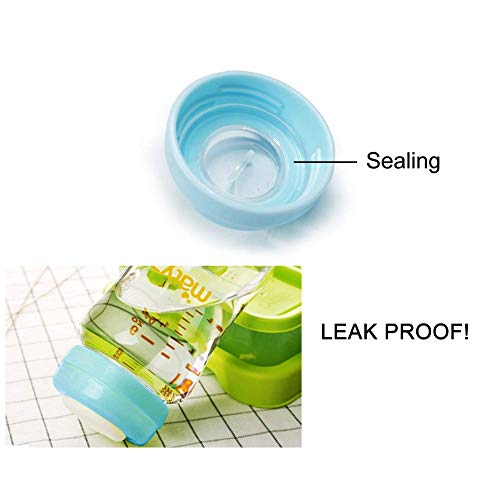 Matyz 6Pack Borosilicate Glass Breast Milk Bottles (6 oz, 3 Colors) Wide Neck Breastmilk