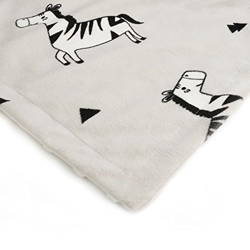 Boritar Baby Receiving Blanket Super Soft Minky with Double Layer Dotted Backing, Lovely Zebra Printed 30"x40"