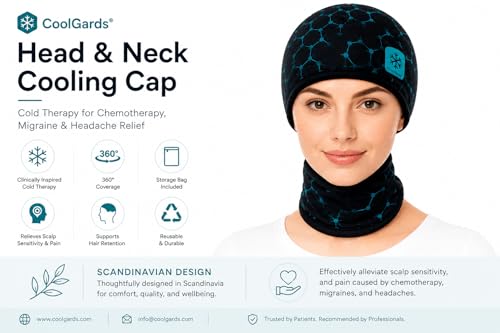 CoolGard's Cooling Gel Ice Cap for Head and Neck - Specially Designed to Protect the Brain After a Concussion and Relieve Migraines