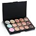 Vtrem 15 Colors Contour Palette Kit Camouflage Concealer Palette Professional Contour Eyeshadow Face Cream Makeup Foundation Kit Combination with Powder Brush for Professional and Daily Use