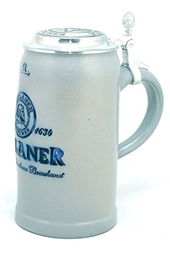 Steinkrug-Paulaner-salzglasiert-mit-Zinndeckel-10-Liter-salzglasierter-Keferloher-Bierkrug