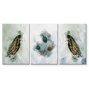 Abstract Vintage Peacock Painting Artwork for Home Framed...