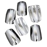 Beauties Factory Nail Art 100pcs Chrome Nails Full False Tips Silver