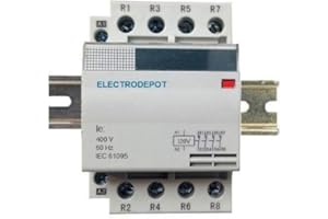 MIGRO 934006 Contactor 60 Amp. 4 Pole Silent Operation Normally Closed (N.C.) 63A Lighting, 40A Inductive Free DIN Rail.