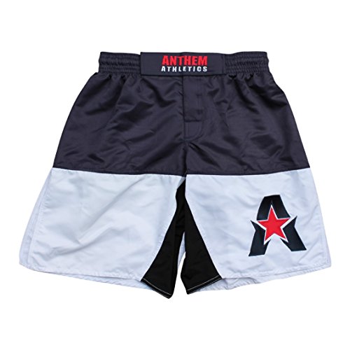 Anthem Athletics 50/50 MMA Fight Shorts - BJJ, Muay Thai, WOD, Cross-Training, OCR - Navy, White & Red - X-Large