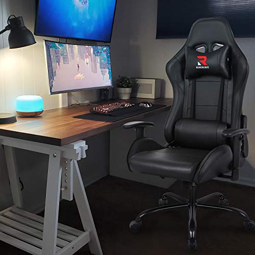 Rimiking Massage Computer Gaming ChairHigh Back PU Leather Racing Desk Office Chair, Swivel