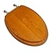 Comfort Seats C1B2E1-17BN Decorative Oak Wood Elongated Toilet Seat with Brushed Nickel Hinges, Light Oak