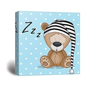Canvas Wall Art for Living Room, Baby Bedroom Cute Cartoon Canvas Prints for Home Decoration Ready to Hang - 12x12 inches