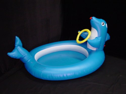 Dolphin Spray Inflatable Swimming Pool with Water Spout Kids Kiddie Baby Wading