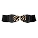 eVogues Plus size Antique Brass Look Elastic Cinch Belt Black - One Size Plus