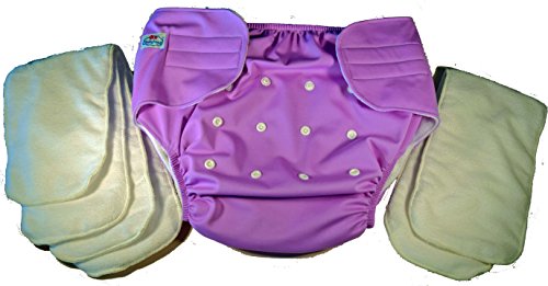 Adult incontinence cloth diaper with 3 oversized (6x24) inserts; …