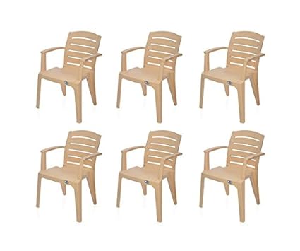 @home by Nilkamal Passion Garden Set of 6 Chair (Biscuit)